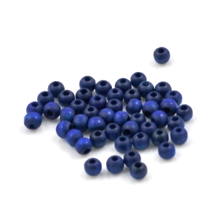 Korálky dřevěné TM modré 4mm – 50 ks