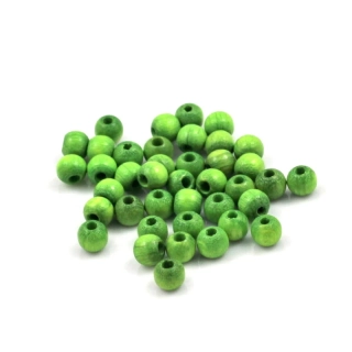 Korálky dřevěné zelené 5mm – 40 ks