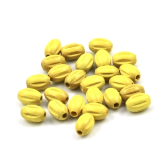 Korálky dřevěné žluté 6/9 – 25 ks