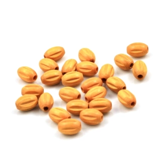 Korálky dřevěné SV oranžové 6/9 – 25 ks