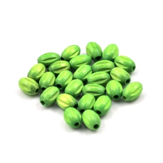 Korálky dřevěné zelené 6/9 – 25 ks