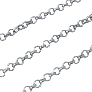 Řetízek oválný 3mm očka platinová úprava – 1 m