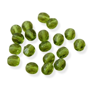 Korálky broušené zelené 5mm – 40 ks