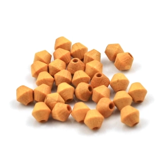 Korálky dřevěné SV oranžové 6/6 mm – 30 ks