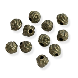 Poupátko korálek 5mm starozlato – 100 ks