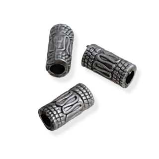 Váleček-korálek 10x5 mm starostříbro – 100 ks