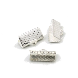 Koncovky na stuhu stříbrné 5x12 mm – 10 ks