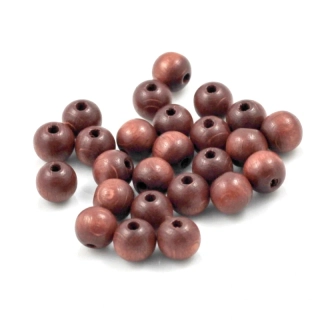 Korálky dřevěné čokoládové pr. 8 mm – 25 ks