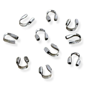 Koncovky na ocelová lanka podkovy platinové – 10 ks