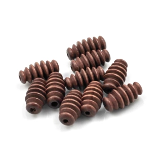 Korálky dřevěné hnědé 8/17,5 – 10 ks