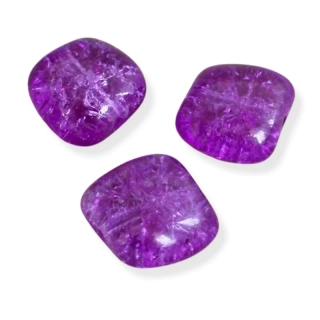Korálky praskané 13x15 mm fialové – 7 ks