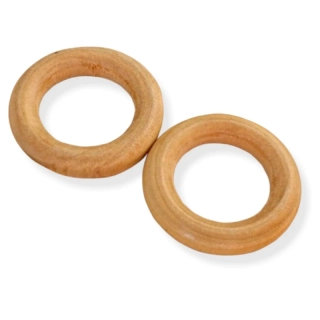 Dřevěné kroužky světle hnědé 30mm – 2 ks