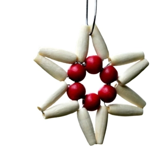 Ozdoba Hvězdička malá krémovočervená
