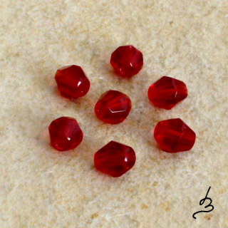 Korálky broušené červené 5mm kónický výbrus – 40 ks