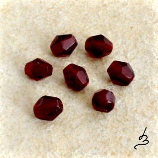 Korálky broušené rudé 5mm kónický výbrus – 40 ks