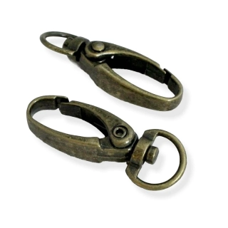 Karabina na kabelku otočná starozlatá 36mm – 1 ks