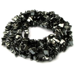 Hematit, vrtané zlomky – 20 cm návleku