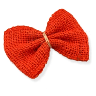 Jutová mašle oranžová – 1 ks