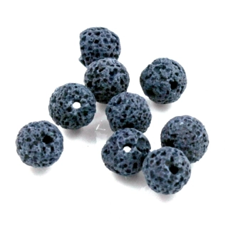Lávové tmavě modré pr. 8 mm - 10 ks