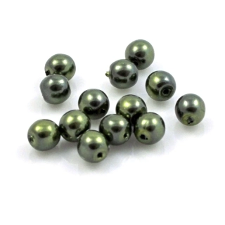 Voskové perle tmavě zelené 4mm – 36 ks