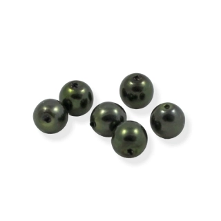 Voskové perle tmavě zelené 6mm – 15 ks