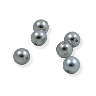 Voskové perle světle šedá 6mm – 15 ks