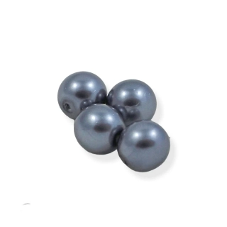 Voskové perle tmavě šedé 8mm – 10 ks