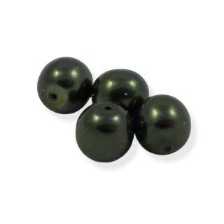 Voskové perle tmavě zelené 10mm – 10 ks