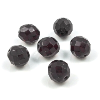 Korálky broušené rudé 12mm – 6 ks