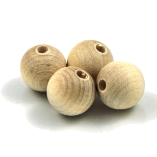 Korálky dřevěné kuličky pr. 16 mm - 2 ks