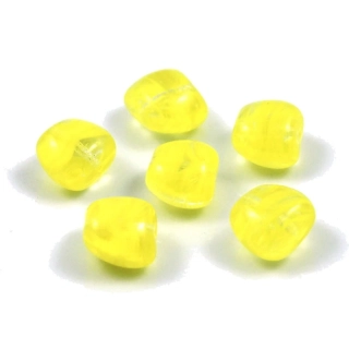 Korálky skleněné žlutočiré - 6 ks