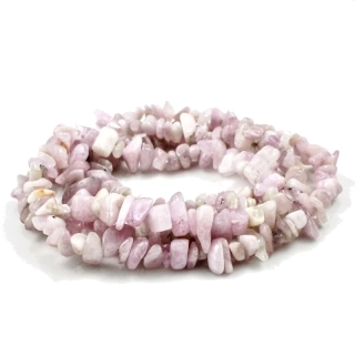 Kunzit, vrtané zlomky – 20 cm návleku