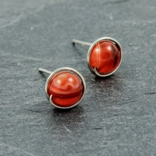 Náušnice pecky Sardonyxová očka