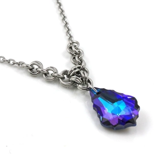 Náhrdelník Swarovski baroko Heliotrope v kroužcích