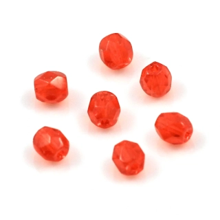 České korálky broušené 5mm oranžové – 40 ks