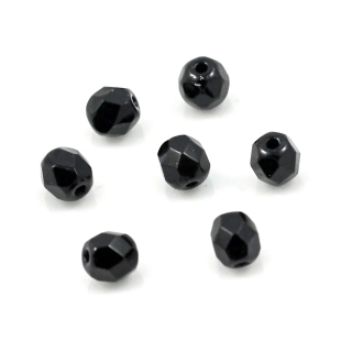 České korálky broušené 5mm černé – 40 ks