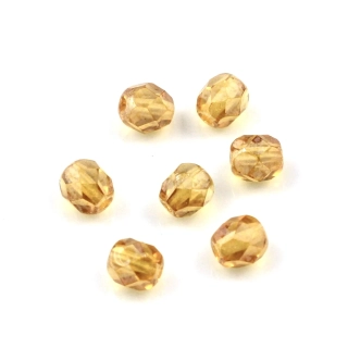 Broušené korálky 6mm champagne – 30 ks