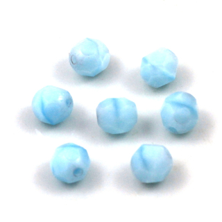 Broušené korálky 6mm světle modré  – 30 ks