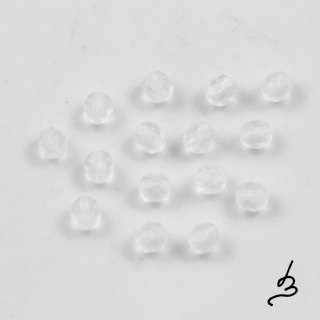 Broušené ohňovky 4mm frosty čiré – 50 ks