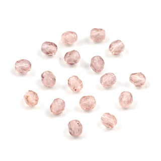 Broušené ohňovky 4mm frosty růžové – 50 ks