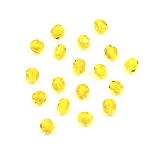 Broušené ohňovky 4mm žlutooranžové – 50 ks