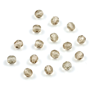 Broušené ohňovky 4mm světle hnědé – 50 ks