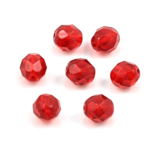 Ohňovky korálky broušené 8mm červené – 15 ks