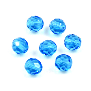 Ohňovky korálky broušené 8mm modré – 15 ks