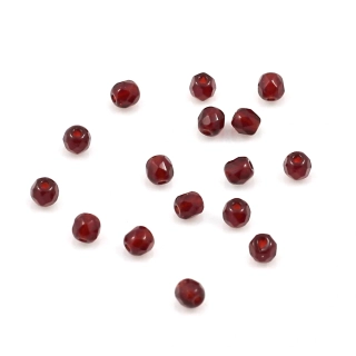 Červené korálky 3mm broušené – 60 ks