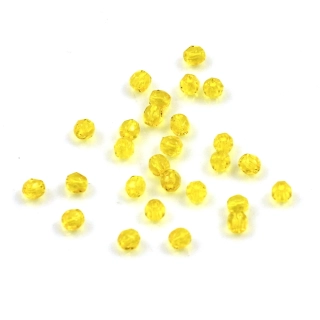 Žluté korálky 3mm broušené – 60 ks