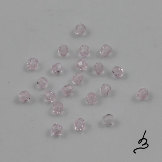 Růžové korálky 3mm broušené – 60 ks