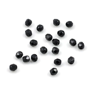 Černé korálky 3mm broušené – 60 ks