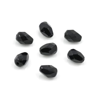 Korálky kapky broušené černé 7x5mm – 20 ks