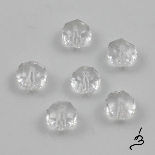 Rondelky broušené čiré 8mm – 15 ks